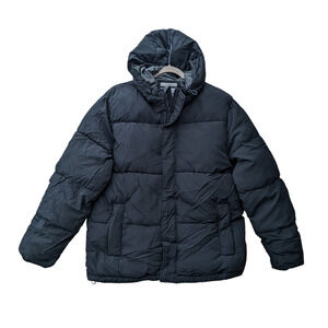 Goodfellow Co Puffer Jacket Midweight Coat Large Zip‎ Up Water Resistant Black